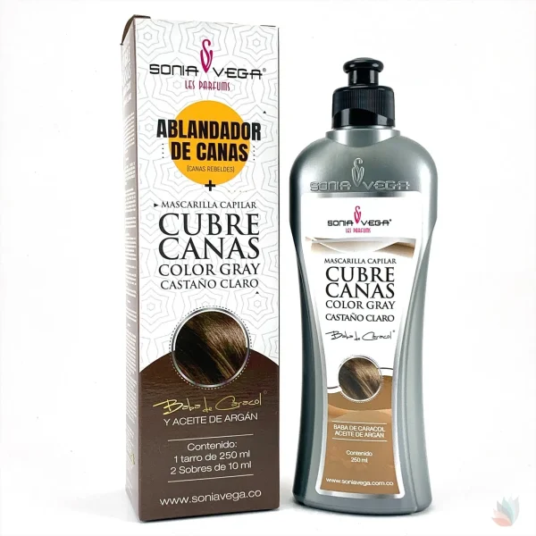 Mascarilla Capilar Cubre Canas Castaño Claro