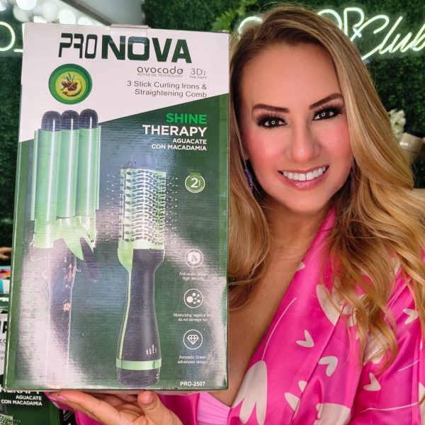 combo aguacate cepillo secador + rizador