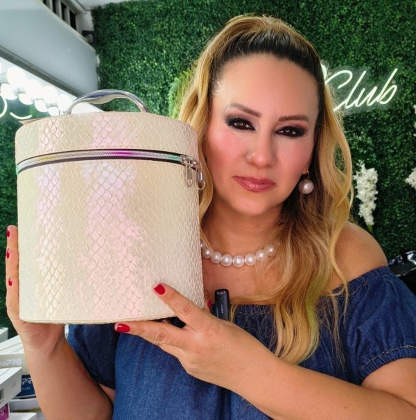 organizador de maquillaje holográfico