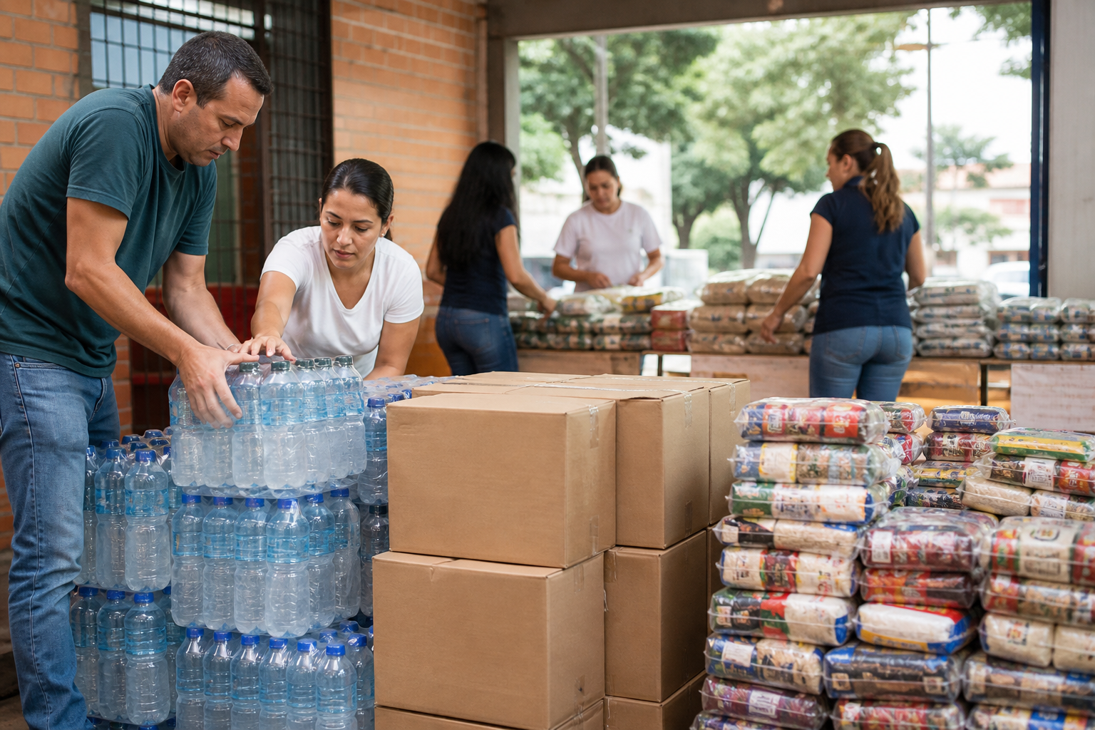 Punto de acopio solidario organizado en Bucaramanga