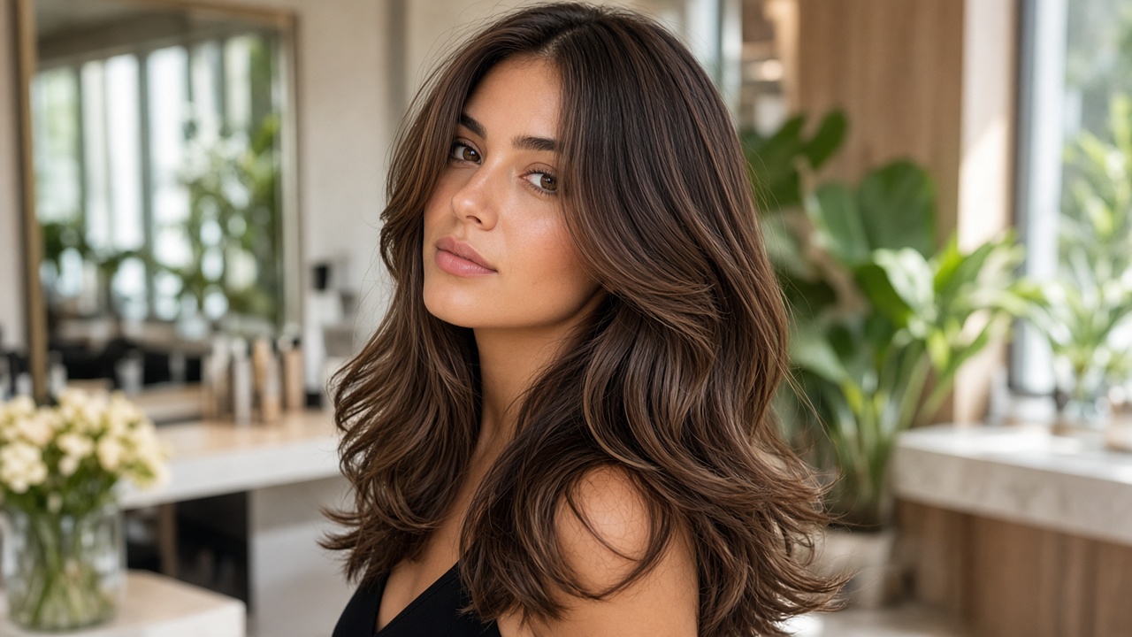 Capas suaves en cabello chocolate adaptadas al clima de Bucaramanga