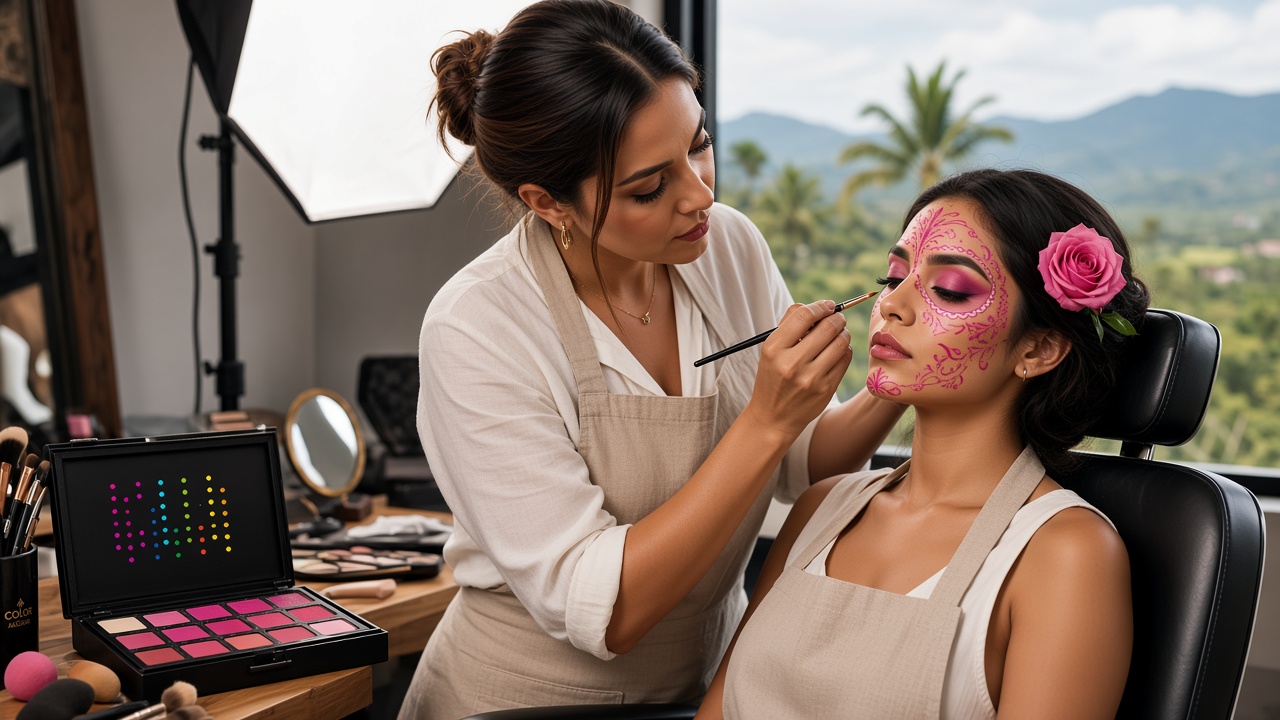 Maquillaje de Catrina en Bucaramanga: se prueba antes de la noche